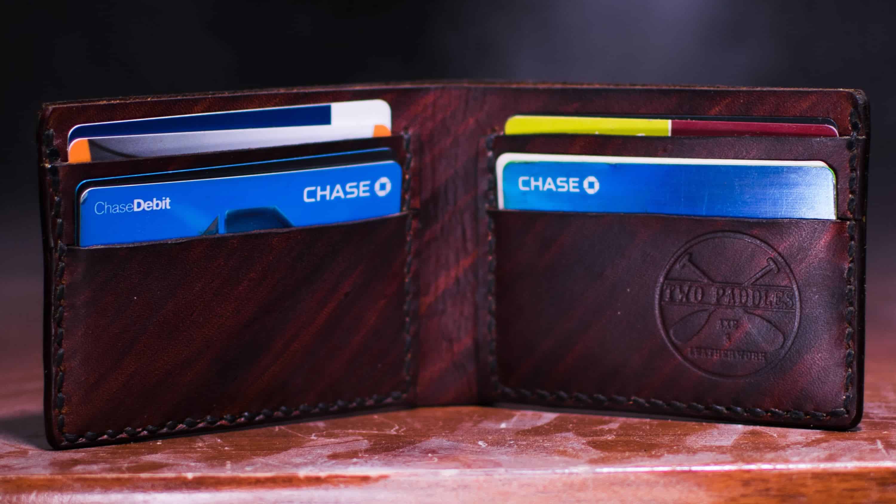 wallet with credit and debit cards