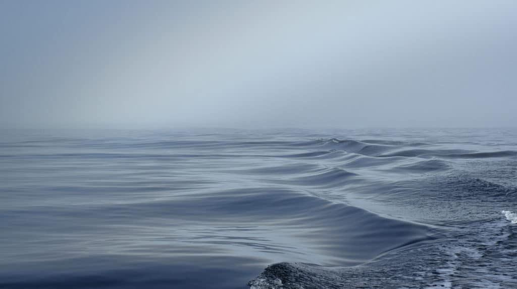 A picture of blue ocean waves.