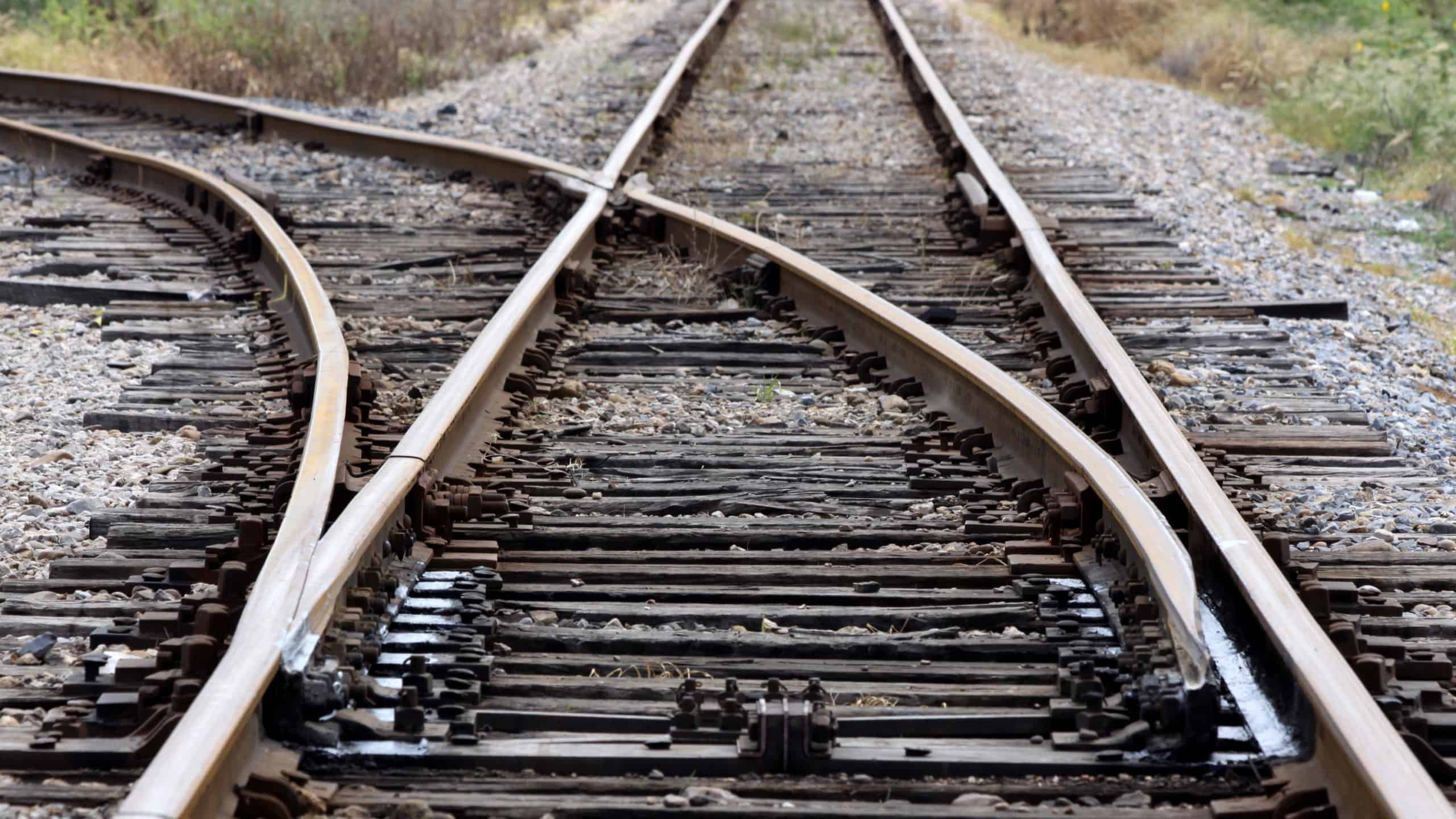 train tracks going two different directions