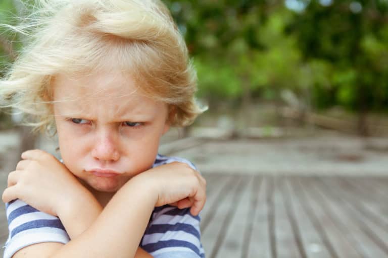 Little girl pouting
