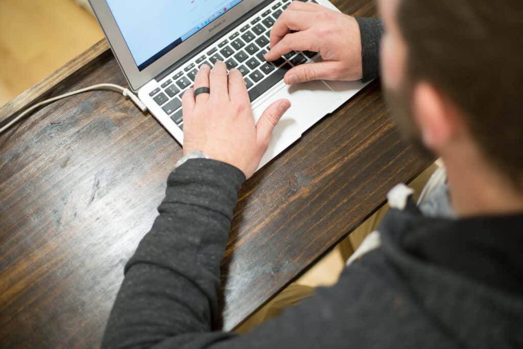 man working on his laptop