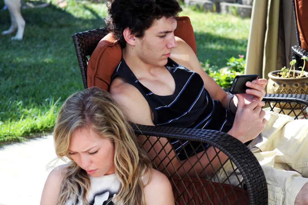 teens on their phones