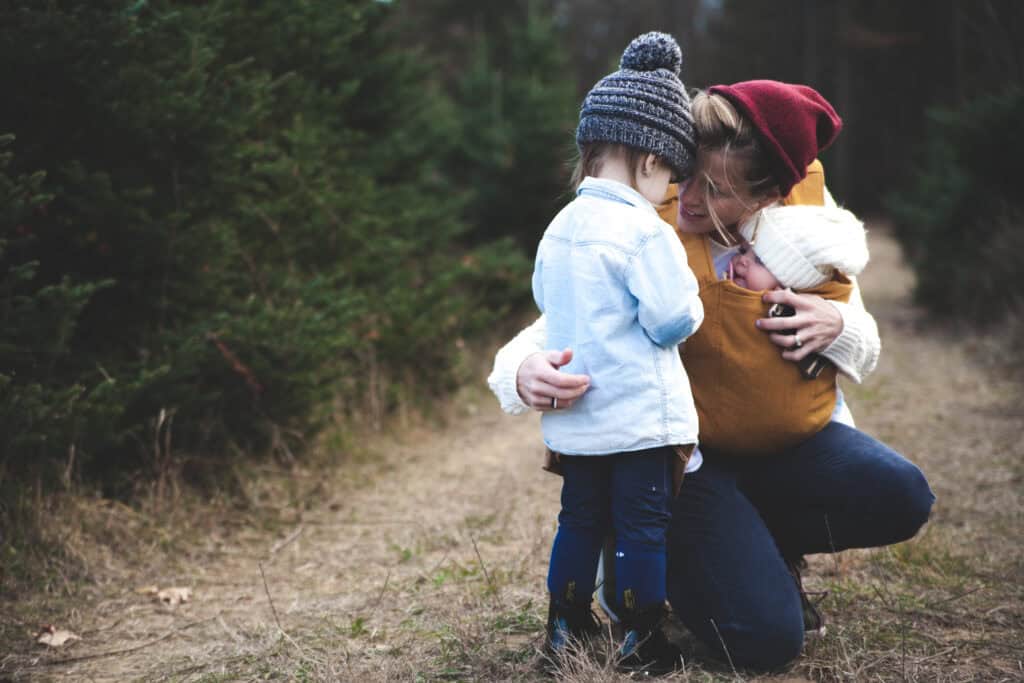mom with two young kids