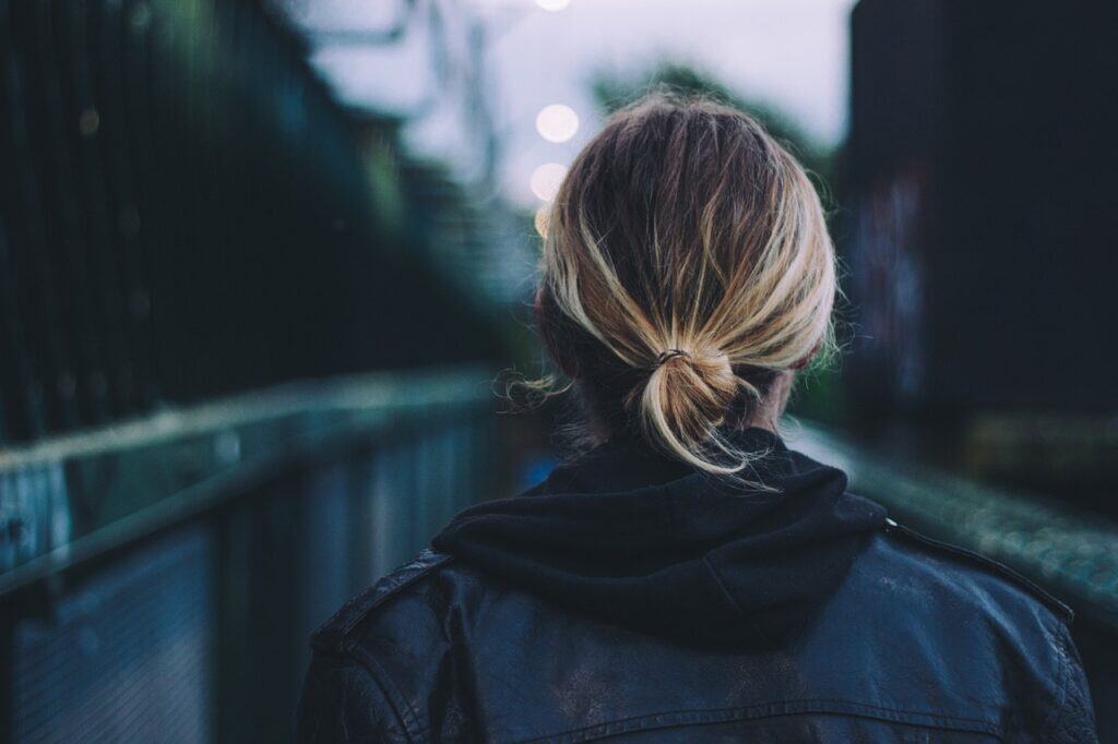 back of head woman with loose bun