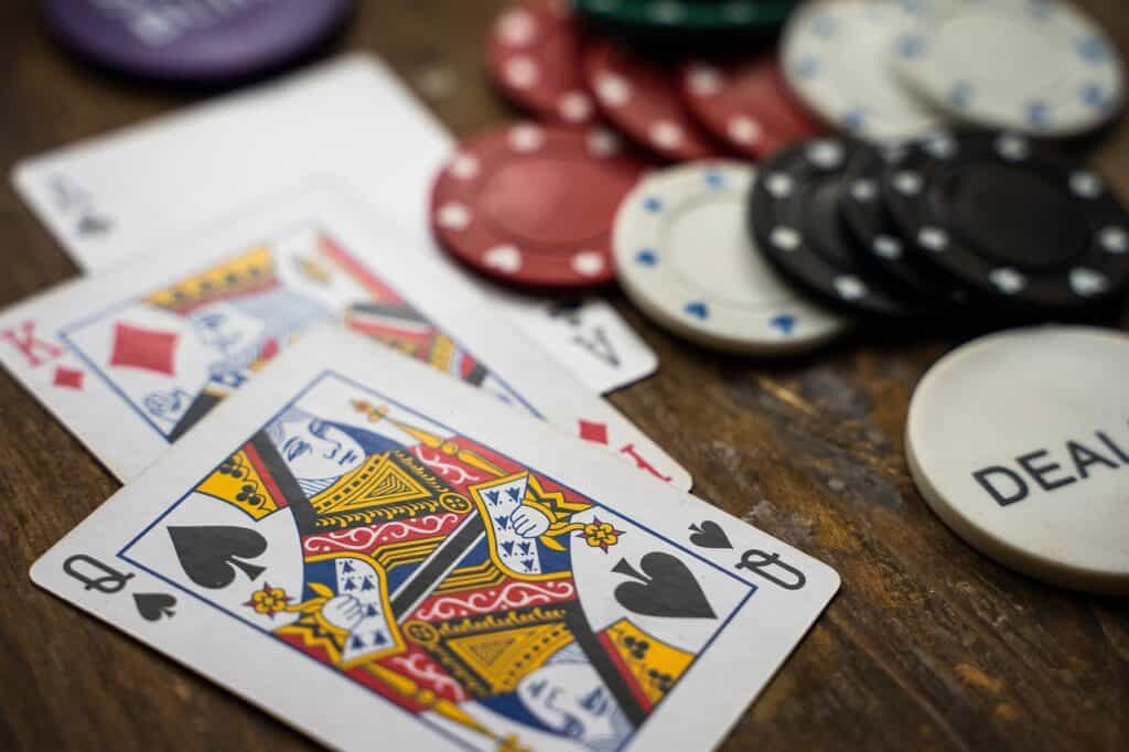 playing cards and poker chips