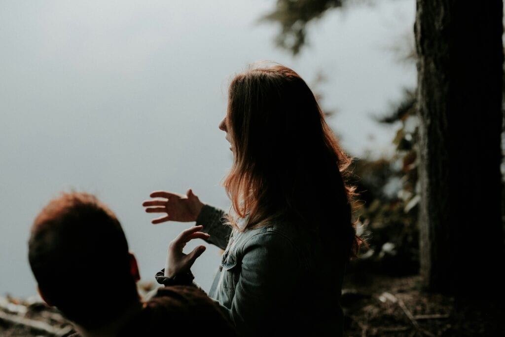 woman talking with her hands