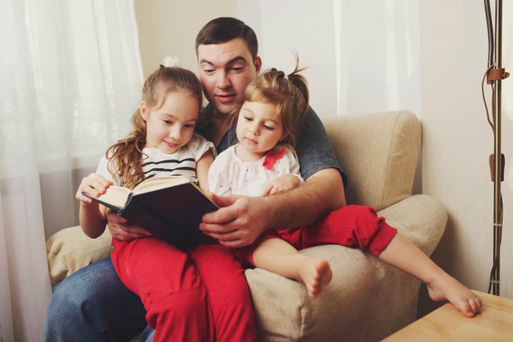 Foster dad with daughters