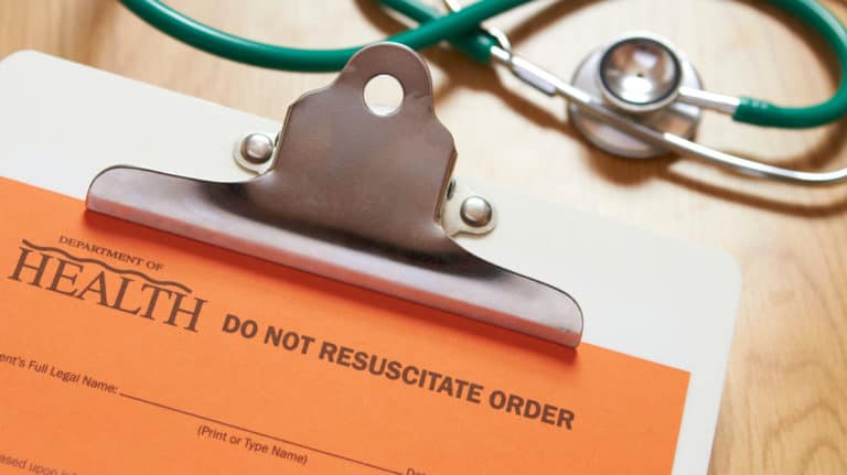 Clipboard holding paper for the department of health