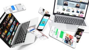 Picture of digital devices such as laptop, phone etc.