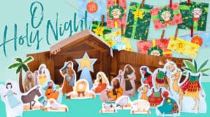 Illustration of the Christmas manger scene
