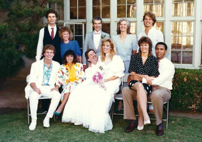 Newlyweds Jim and Jean Daly in family photo