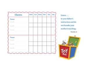 kids chore chart