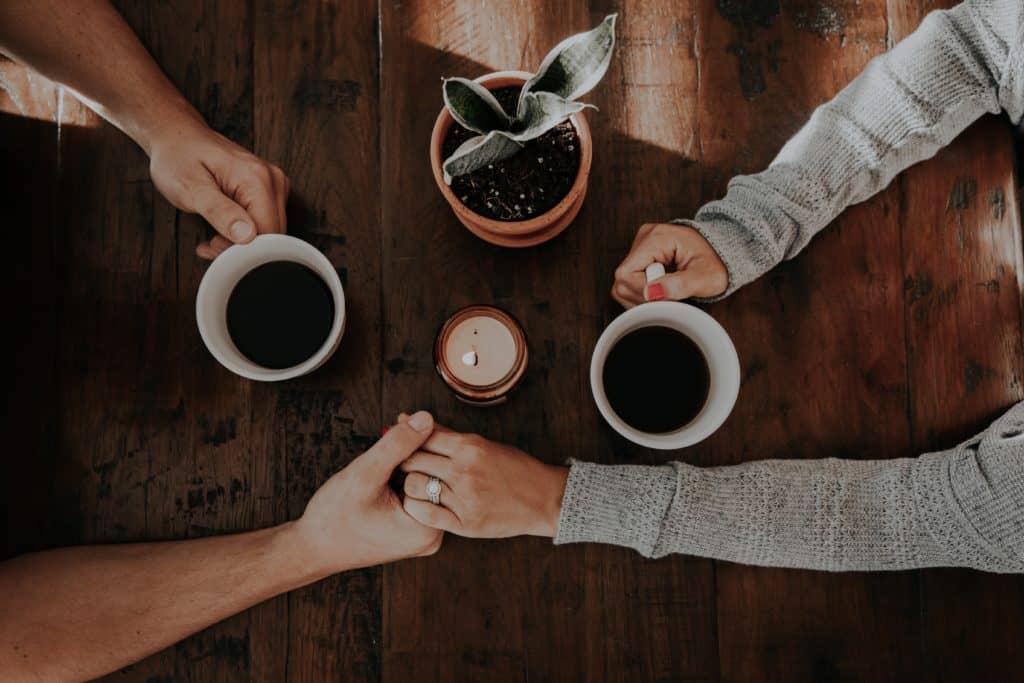 Couple drinking coffee