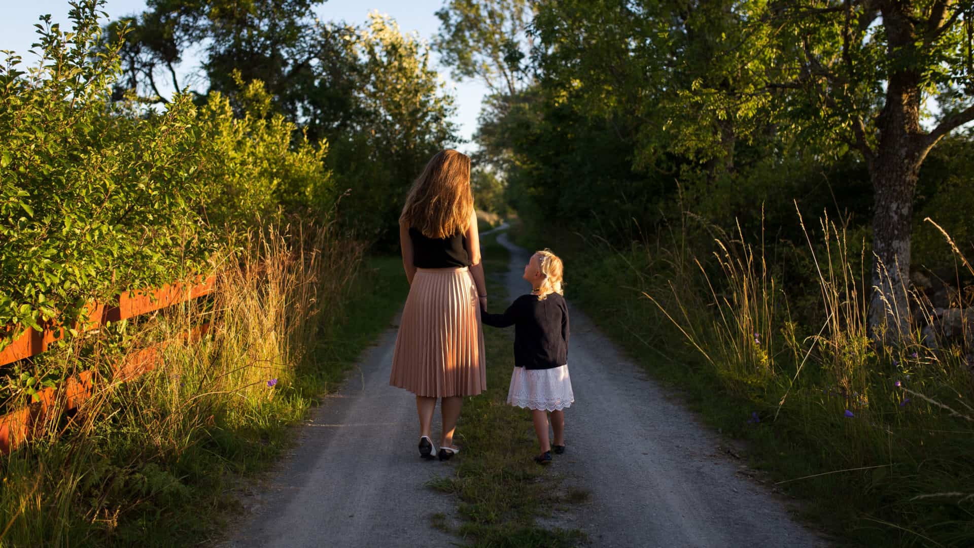 Mother teaching child