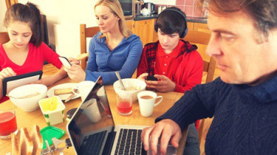 Family at the dinner table