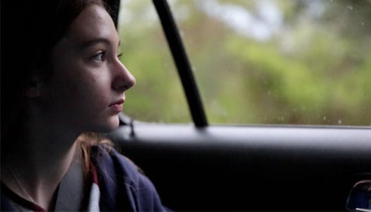 Lettie in the car