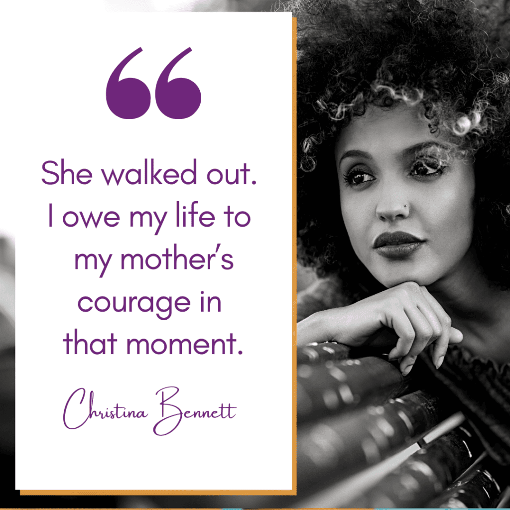 A quote from Christina Bennett speaking to the impact of abortion on the black community.