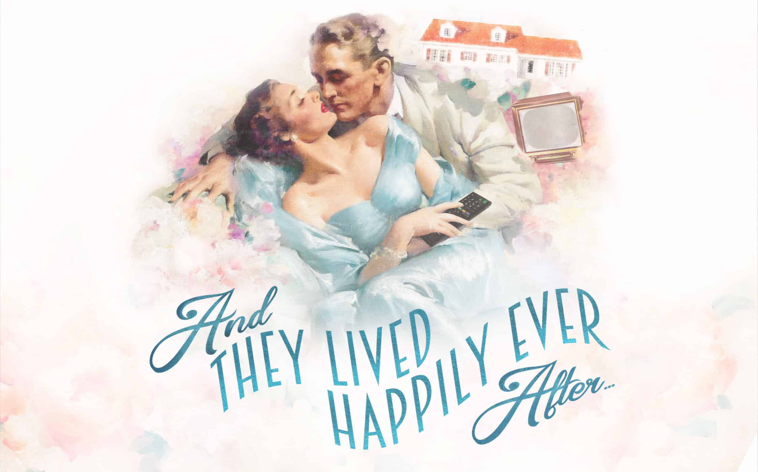 Hollywood film cover of couple living happily ever after