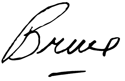 black pen ink signature from pastor Bruce Gordon