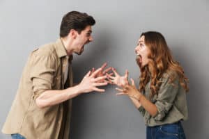 A young couple is arguing