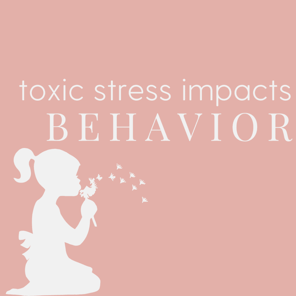 Image about understanding childhood trauma that says how toxic stress impacts behavior.