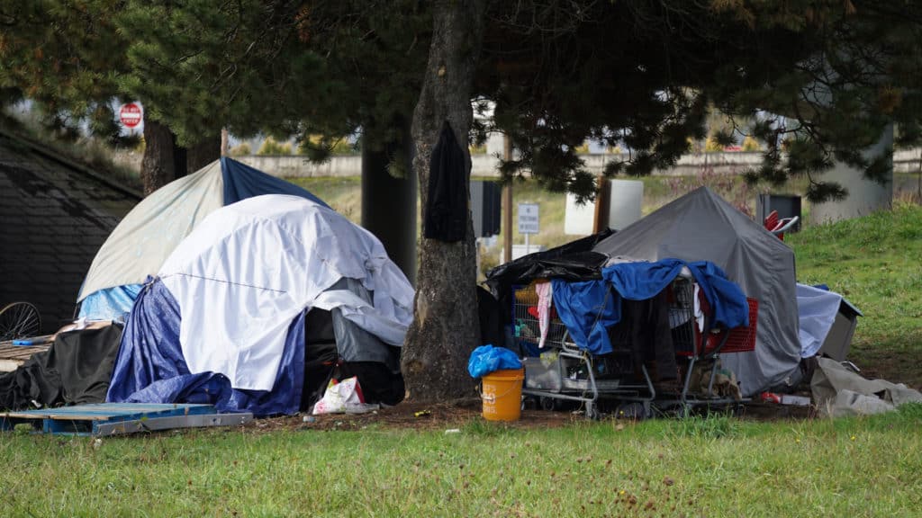 homeless tent encampment