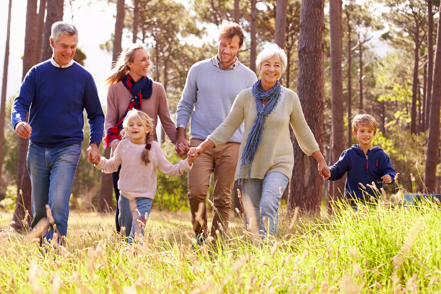 Managing Conflict with your in-laws is very important. Here we see a harmonious family with two in-laws, a young couple and their two kids.