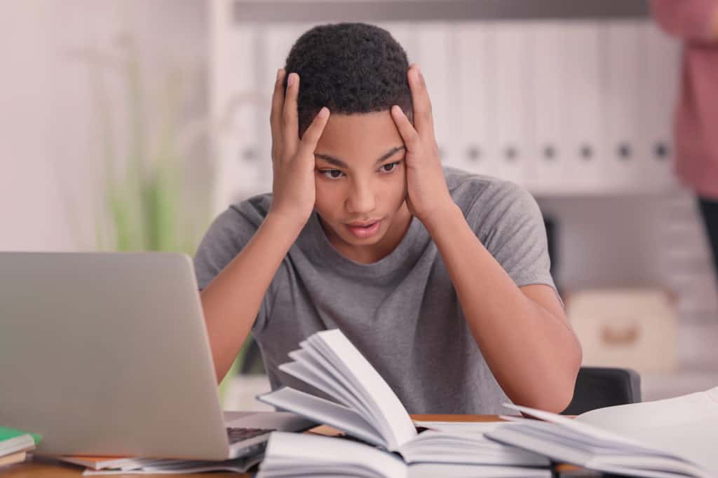 kid in foster care overwhelmed by school during covid-19