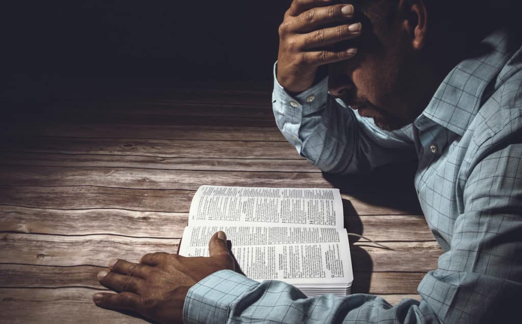 A man reading the Bible