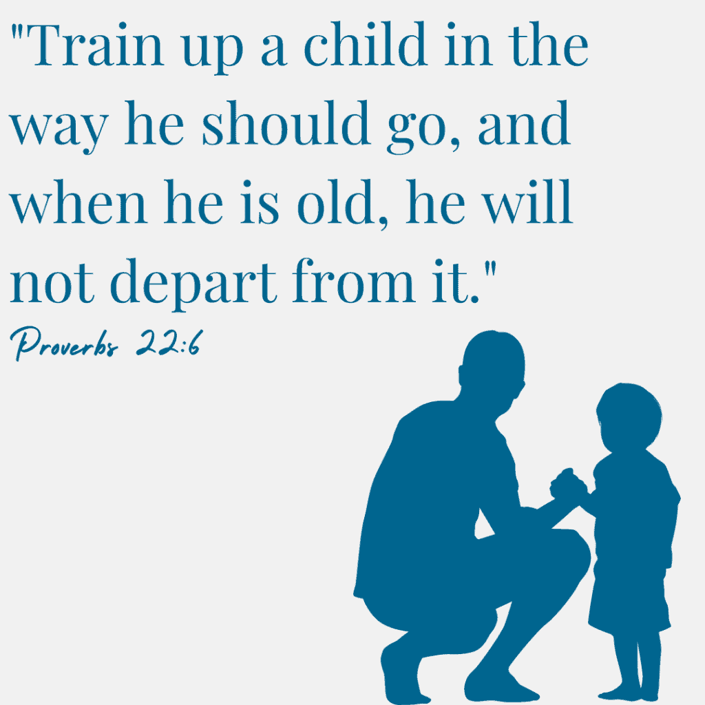 Image about praying strategically for your children that shows Proverbs 22:4.