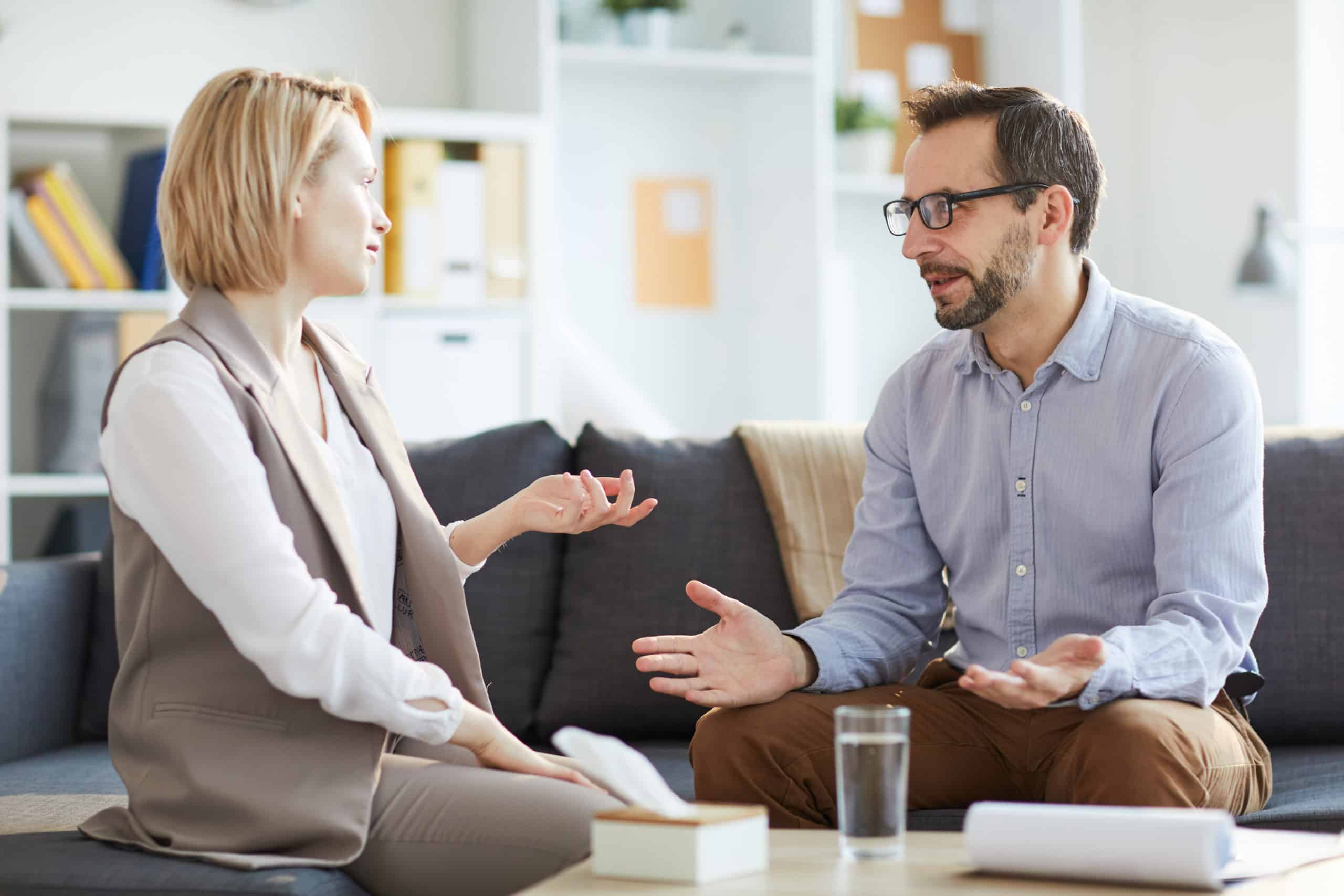 Man and Woman talking