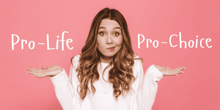 A young women debates between what is pro-life and pro-choice.