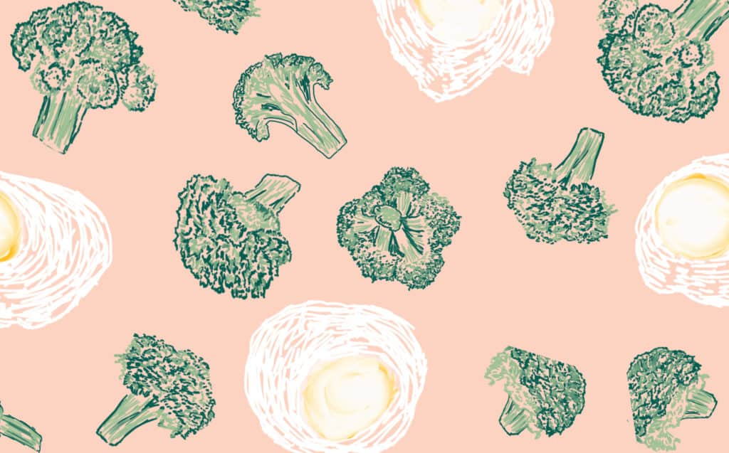Grateful for my spouse centers around this image of broccoli and cauliflour