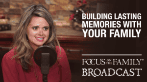 Jessica Smartt being interviewed in the Focus on the Family broadcast studio