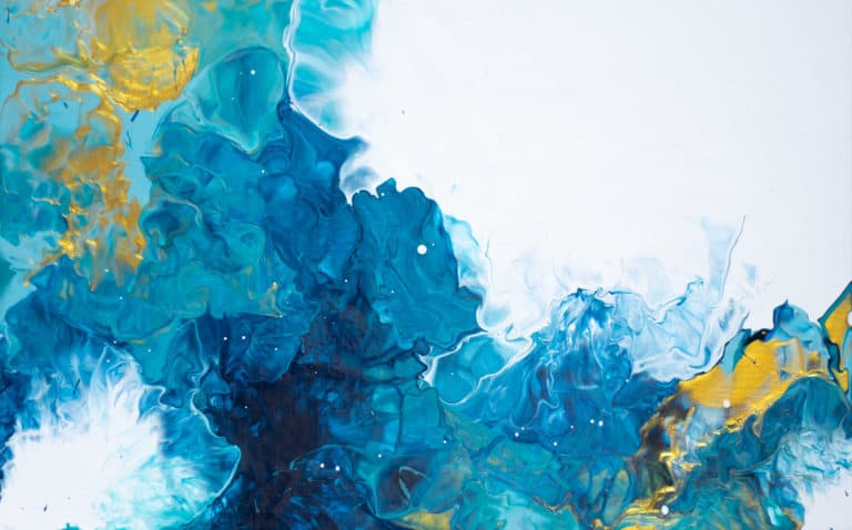 foster care mother - Image of abstract blue, white, and gold paint
