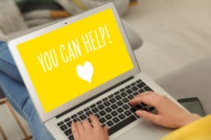 You can help image on laptop