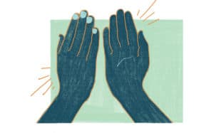 Illustration of hands high-fiving
