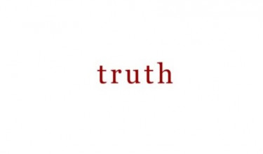The word 'truth' in lower case maroon letters against a plain white background