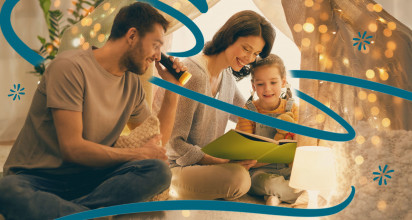 Family reading together