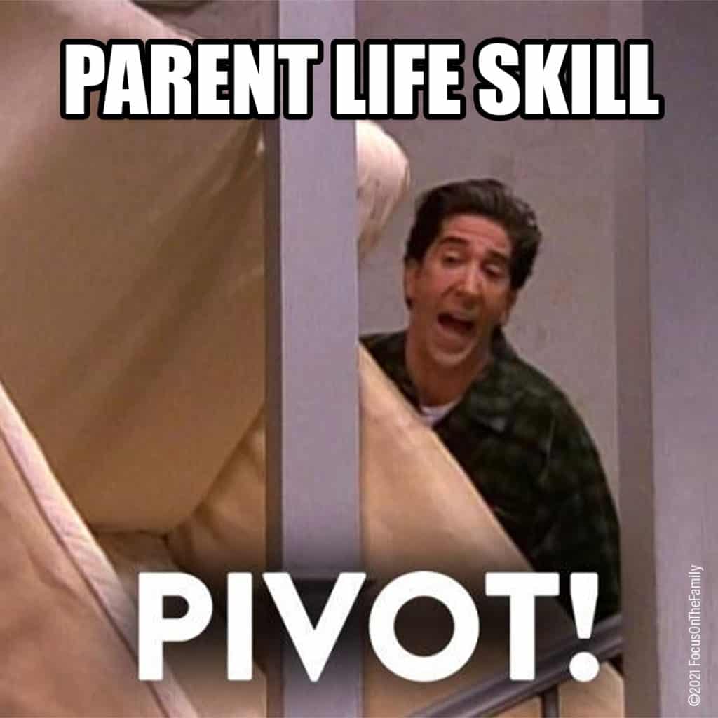 Ross "Pivot!" parenting meme