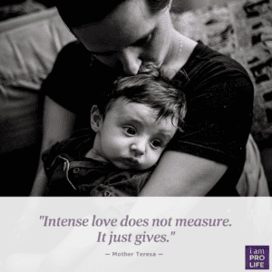 A Mother Teresa quote on love, an important reminder for those considering open adoption.