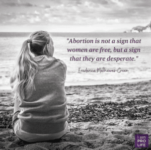 A woman sits on a shoreline pondering abortion because it seems like the path of least resistance.