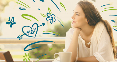 Woman thinking about self-care for moms