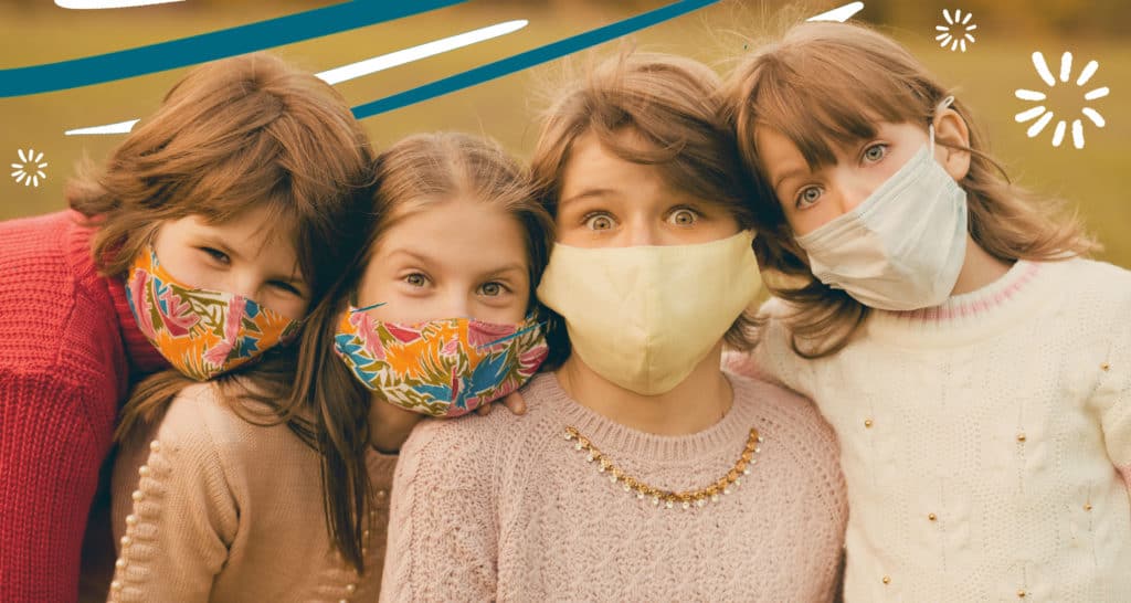 Family Wearing Masks