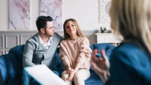 Couple receiving marital counseling