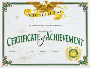Image of generic certificate of achievement