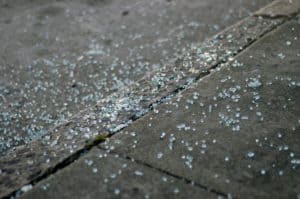 Glass broken by boy with FASD