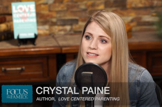 Crystal Paine in the Focus on the Family broadcast studio