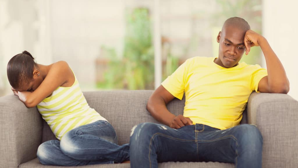 Couple frustrated with each other