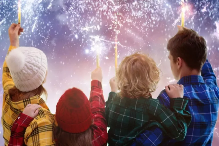 family celebrating the new year